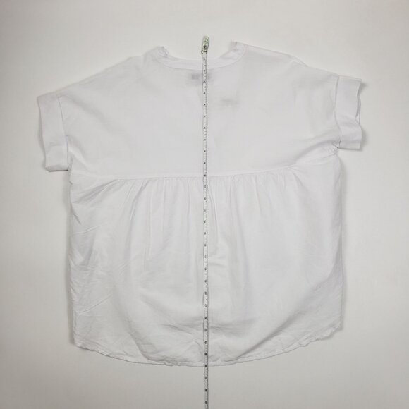 Madewell Lakeline Popover Shirttail Top Women's Size XS Eyelet White Summer Top - Picture 7 of 16